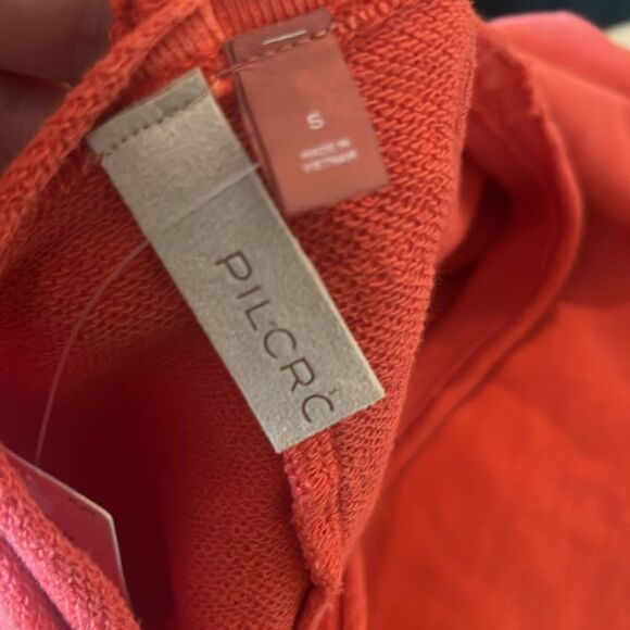 Pilcro by Anthropologie Orange Cinch Waist Sweatshirt Top, size S - Picture 8 of 11